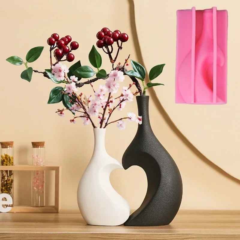 Twin Heart Silicone Vase Mold