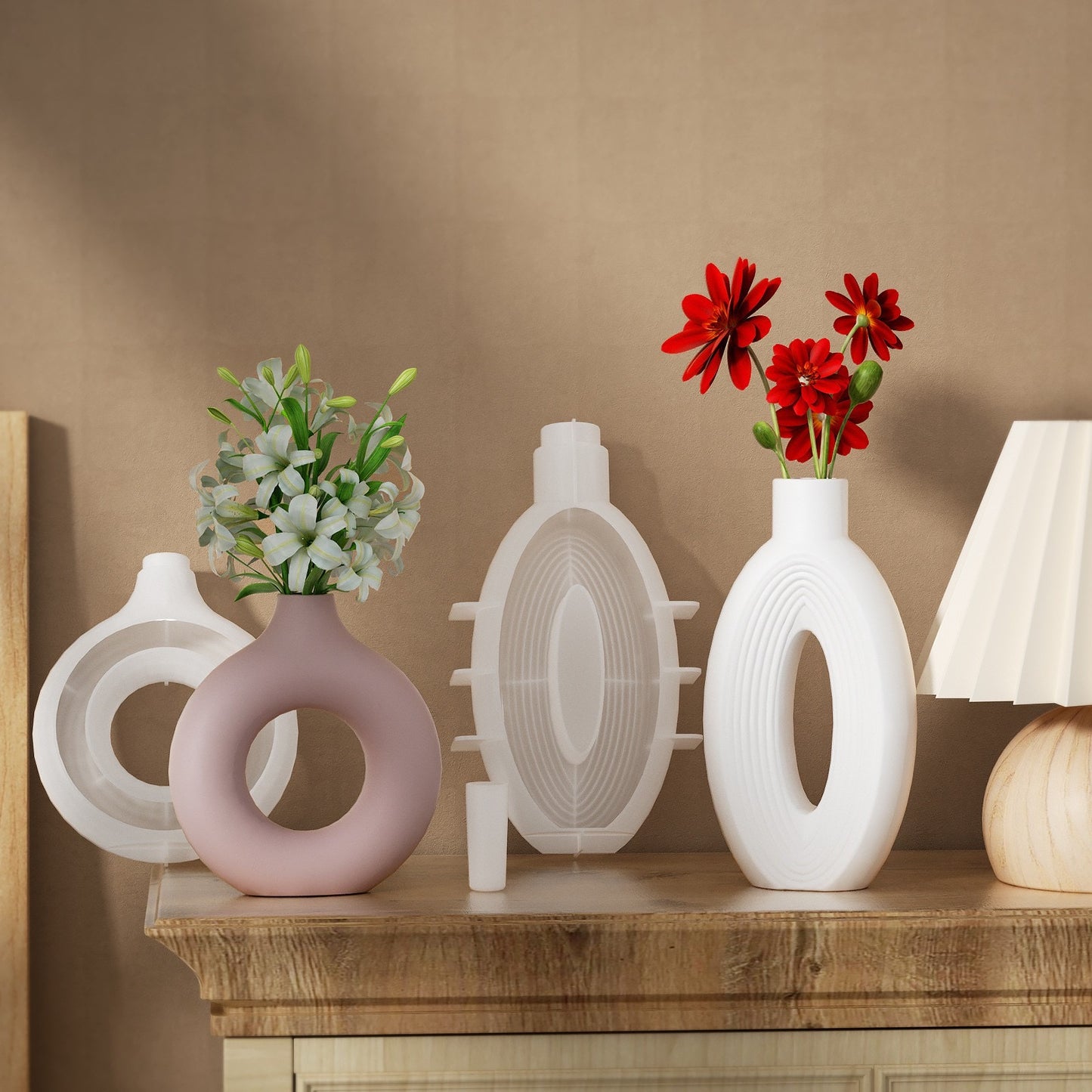 Nordic Donut Striped Vase Mold
