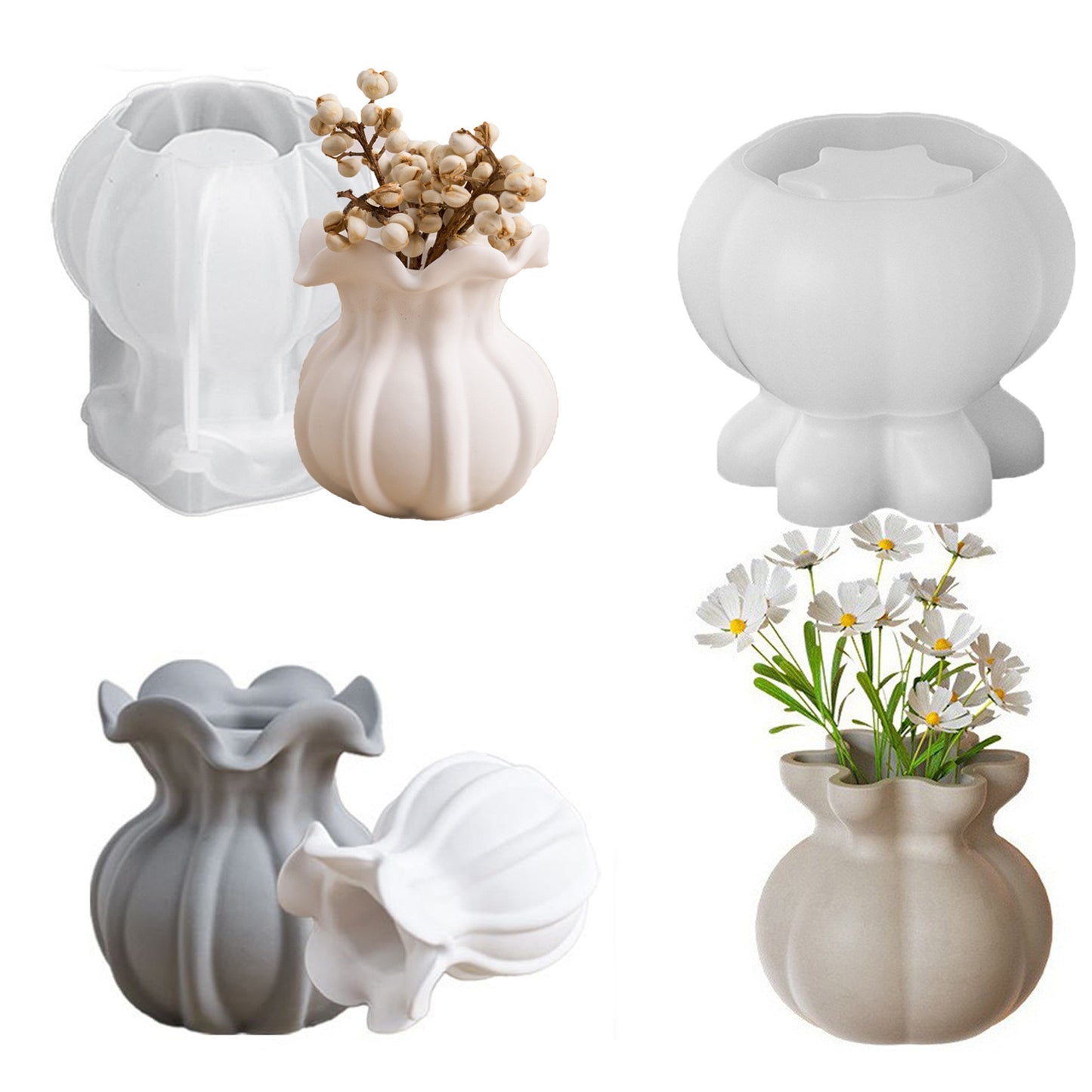 Flower Ruffle Vase Silicone Mold