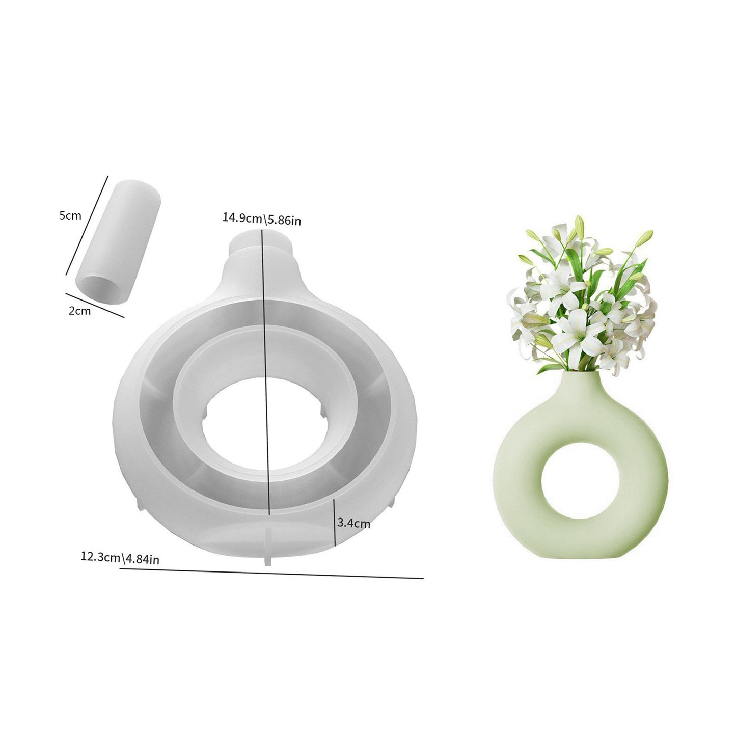 Nordic Donut Striped Vase Mold