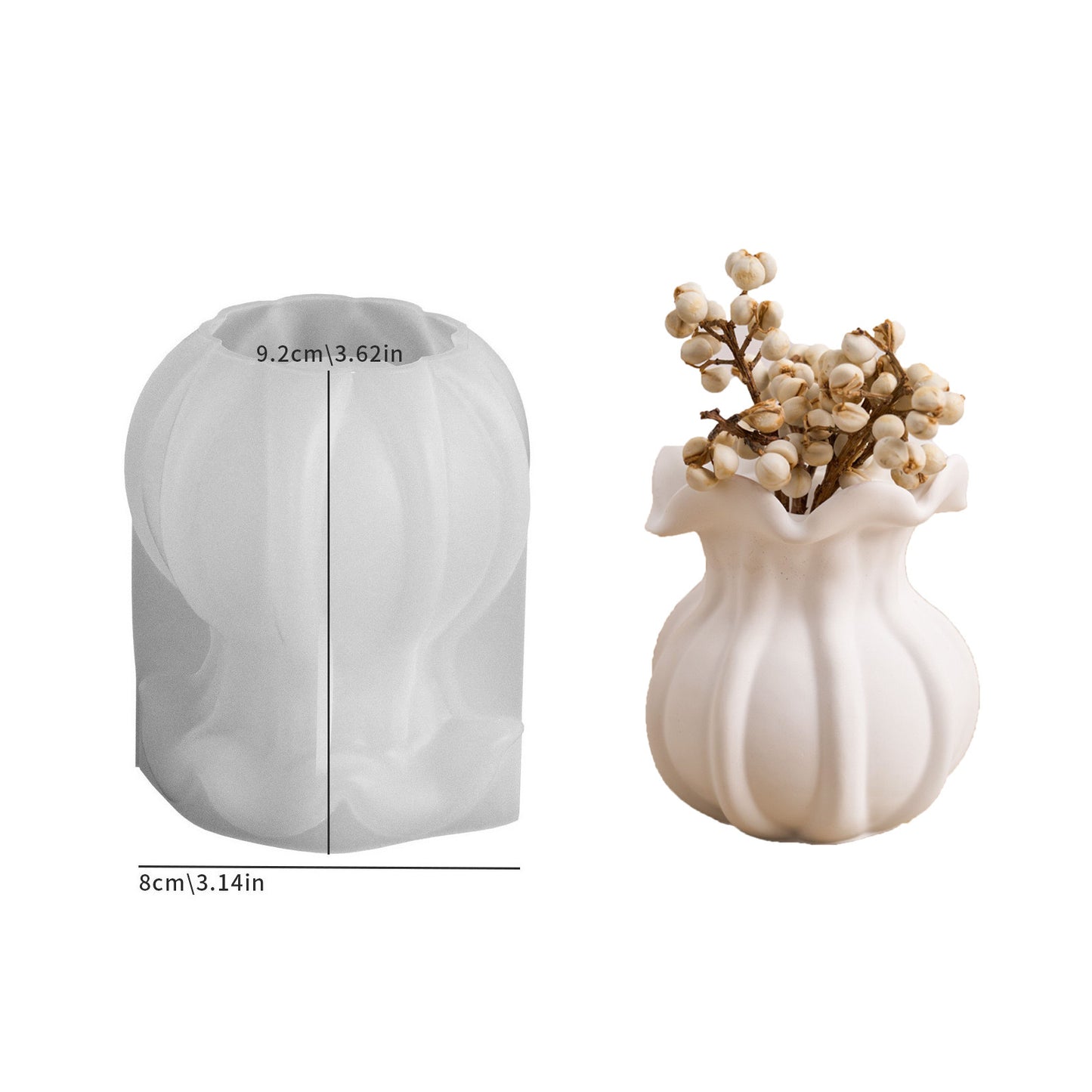 Flower Ruffle Vase Silicone Mold