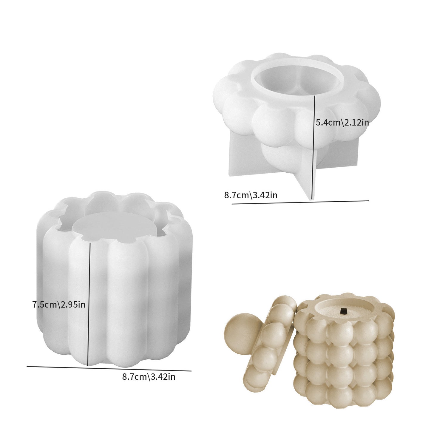 Bubble Candle Jar Storage Silicone Mold