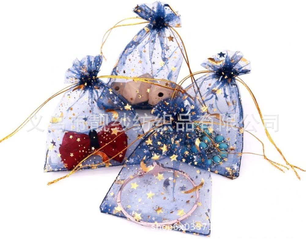 5pcs Moon & Star Organza Drawstring Bag
