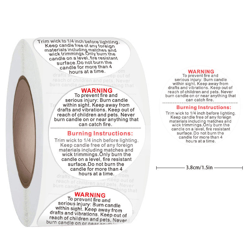 Candle Warning Label