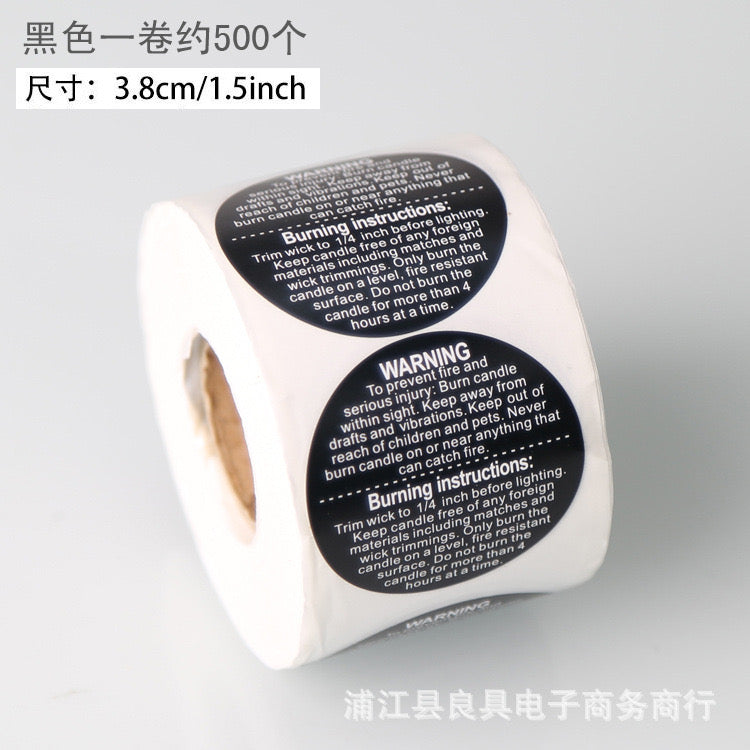 Candle Warning Label
