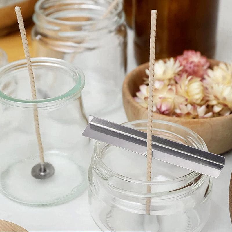 Steel Candle Wooden Wick Holder