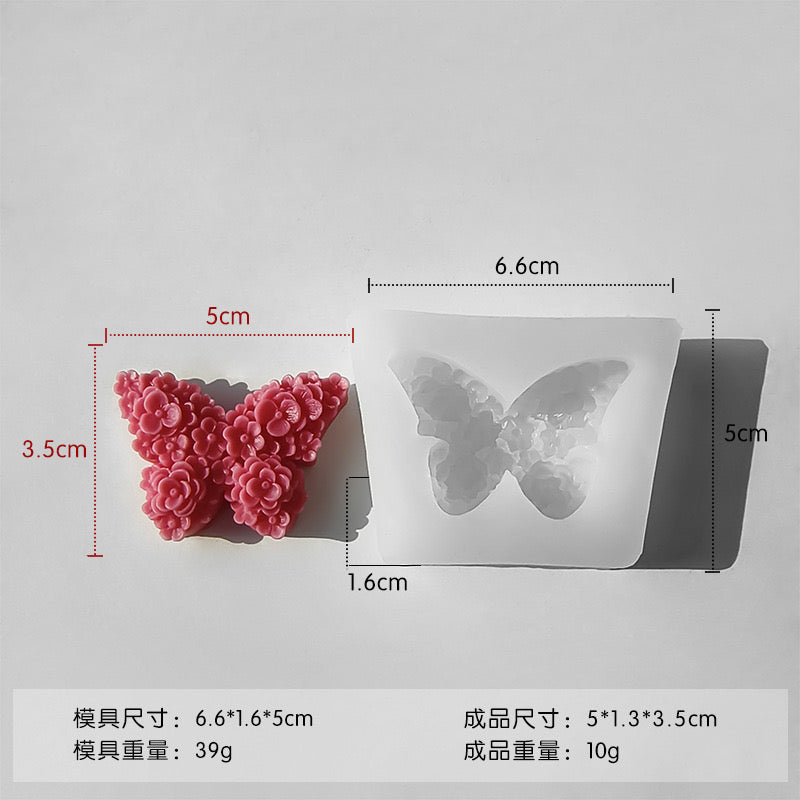 Flower Butterfly Candle Silicone Mold