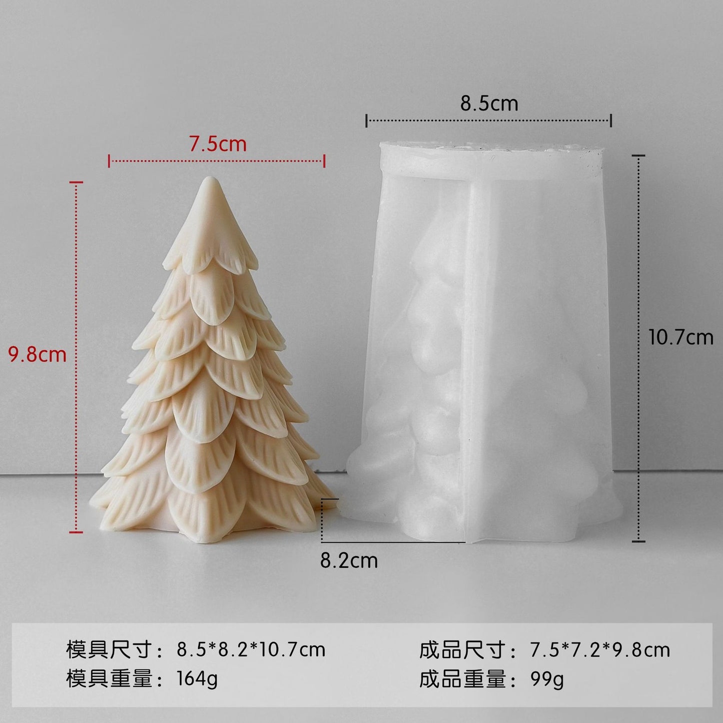 Christmas Tree Candle Silicone Mold