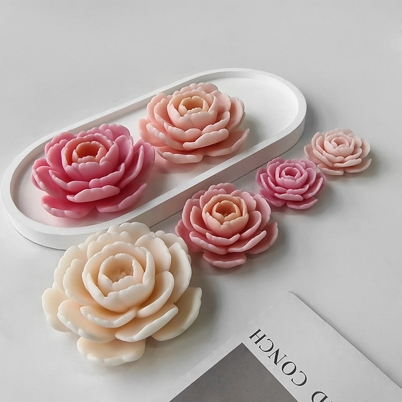 Camellia Flower Candle Silicone Mold