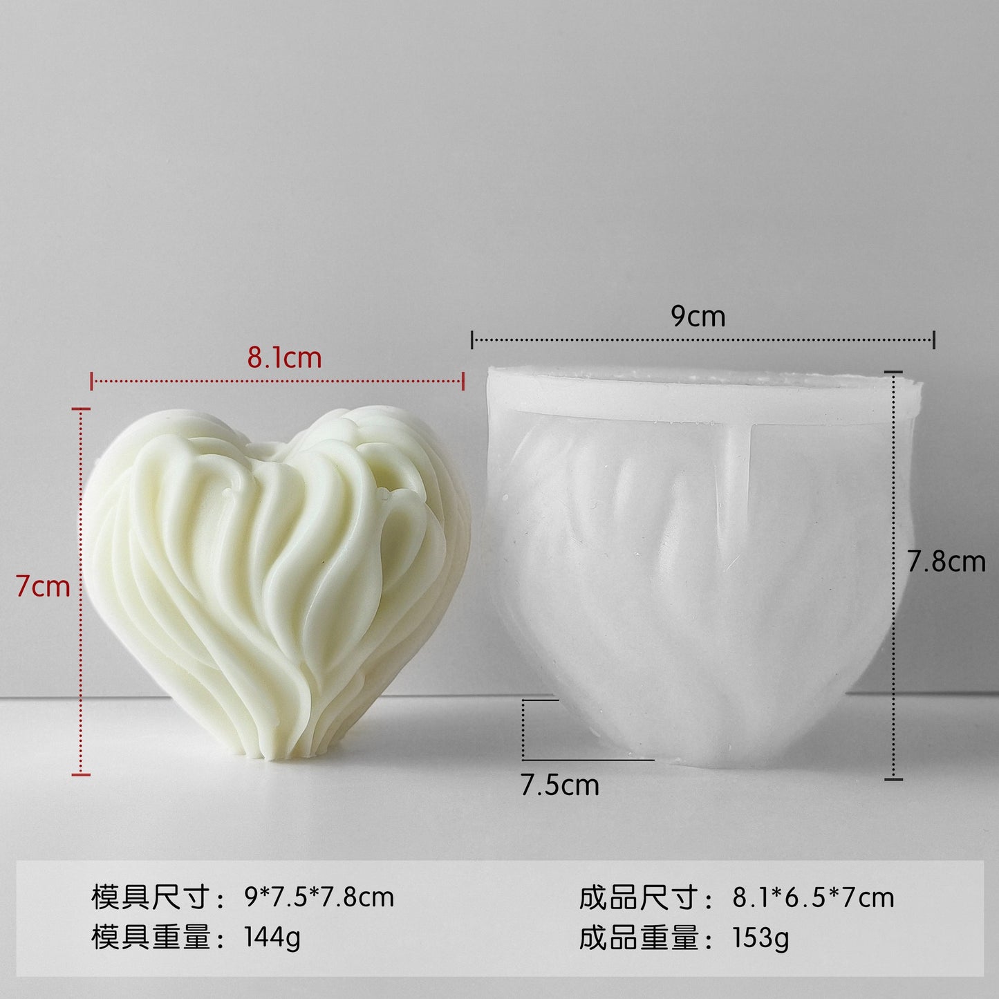 Heart Candle Silicone Mold