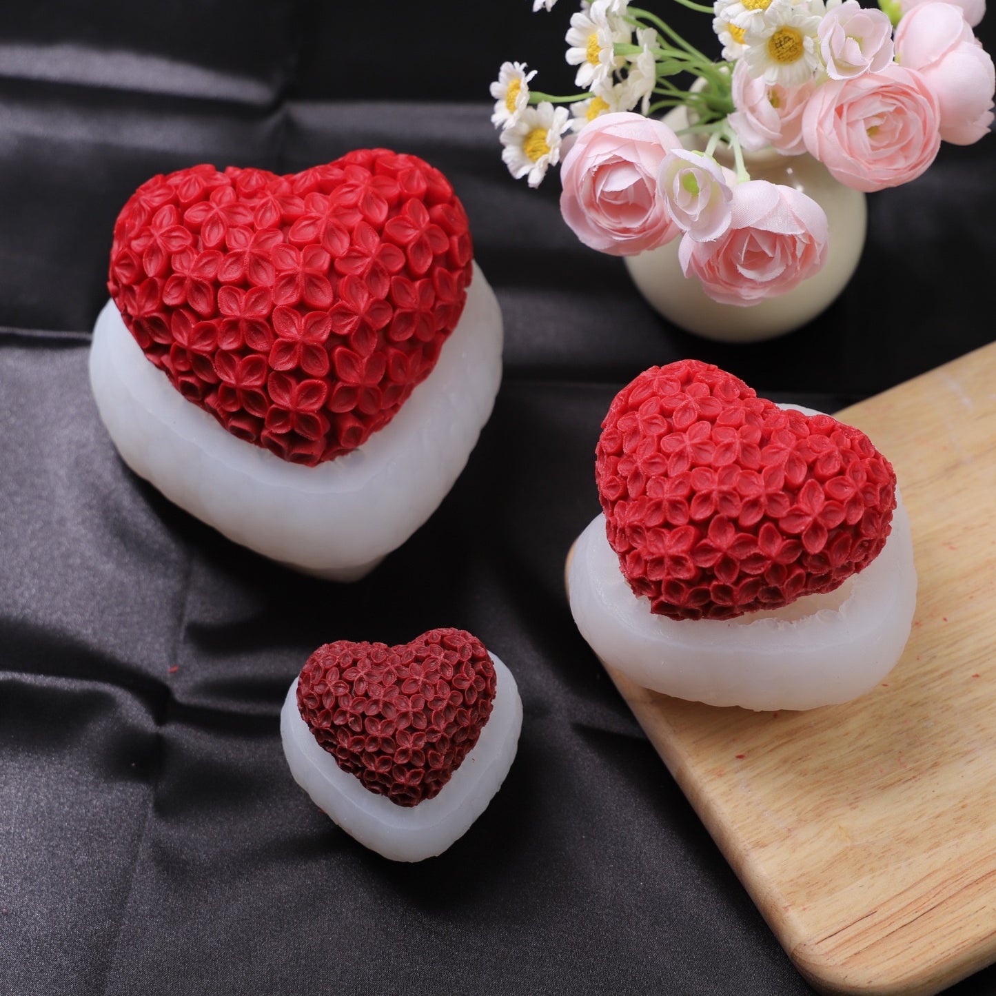 Heart Flower Silicone Candle Mold