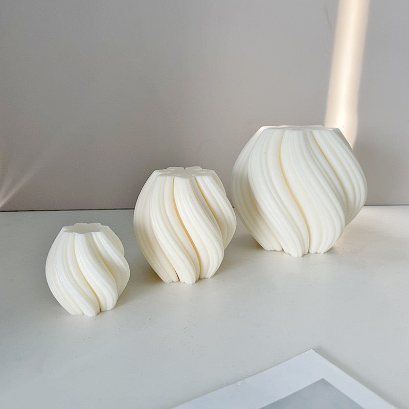 Geometric Spiral Candle Silicone Mold