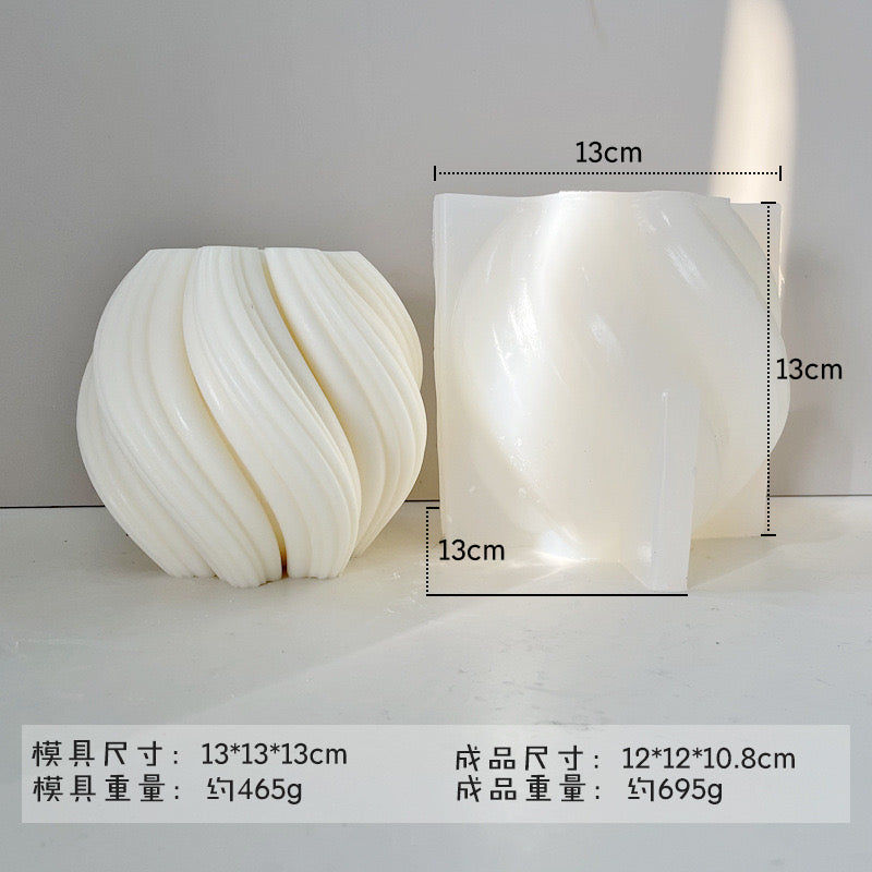 Geometric Spiral Candle Silicone Mold