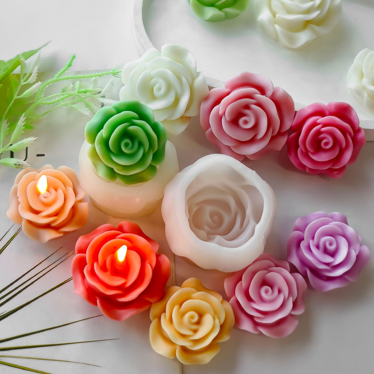 3D Rose Candle Silicone Mold