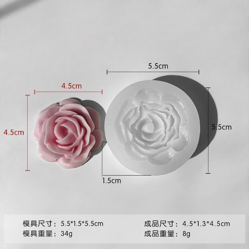 3D Rose Candle Silicone Mold