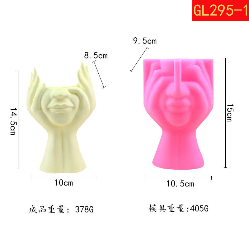 Face Vase Silicone Mold