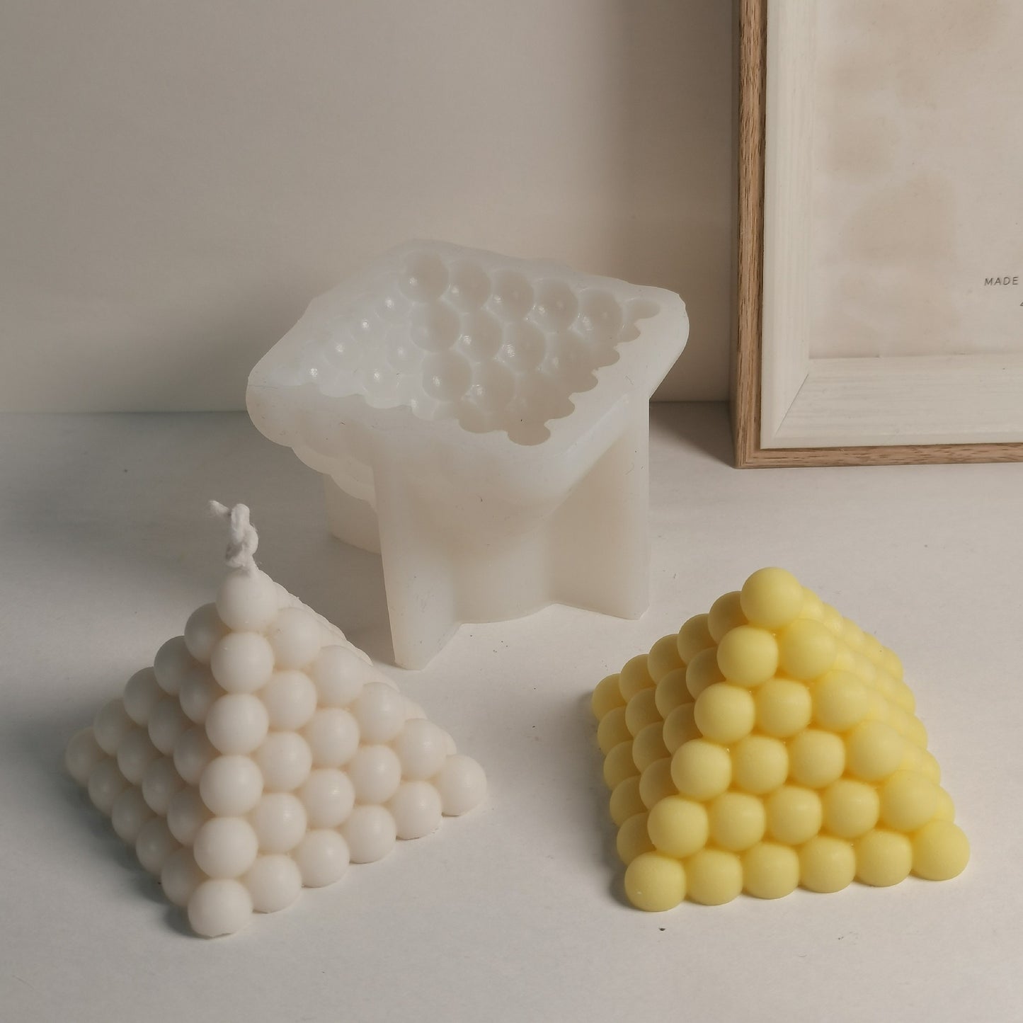 Bubble Pyramid Candle Silicone Mold