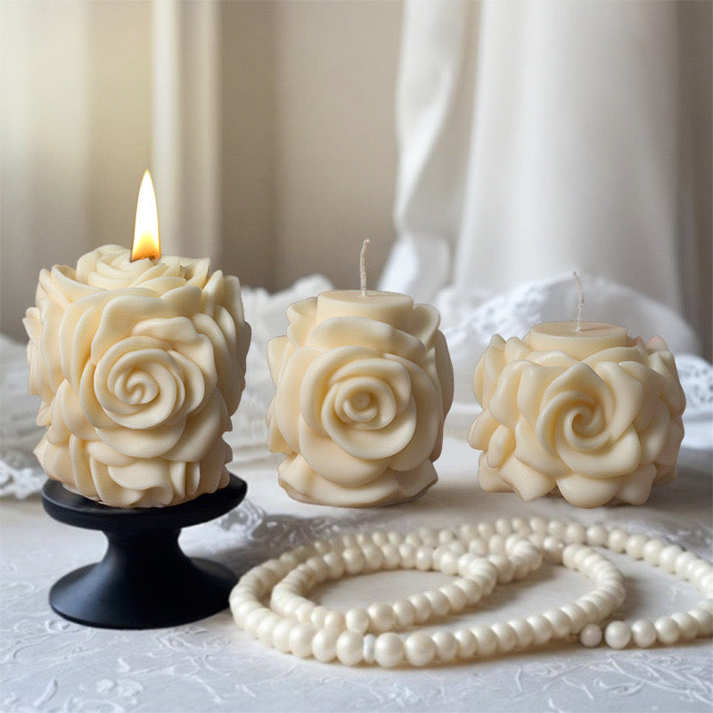 Twin Rose Candle Silicone Mold