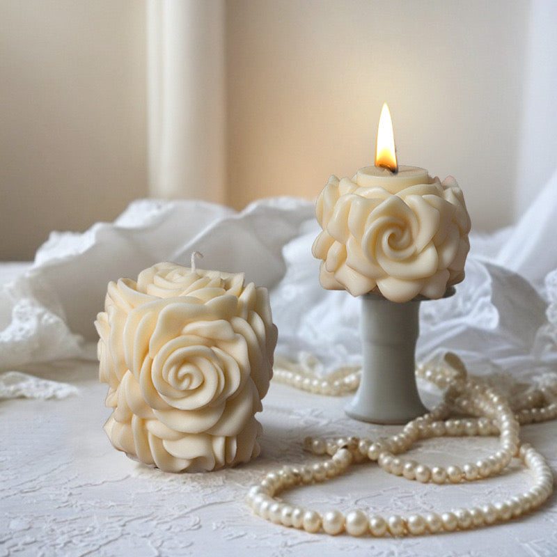 Twin Rose Candle Silicone Mold