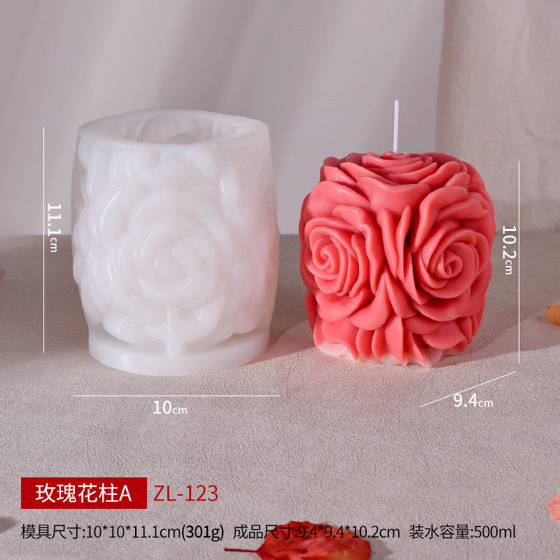 3D Rose Candle Silicone Mold