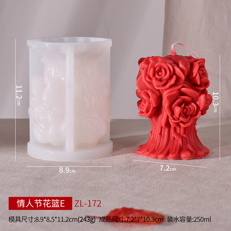 3D Rose Candle Silicone Mold