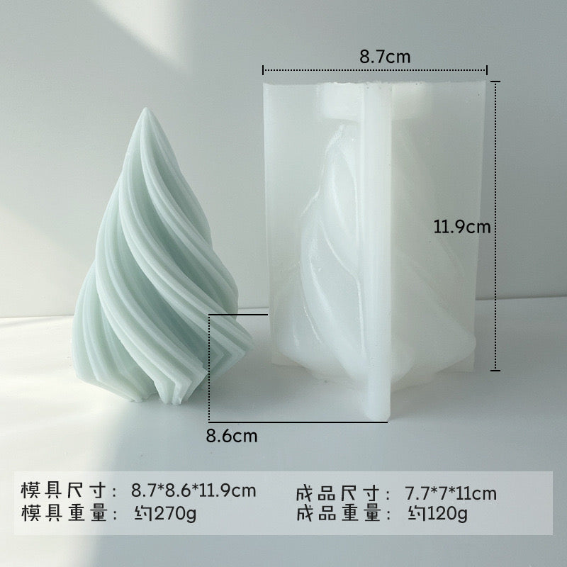 Spiral Triangle Candle Silicone Mold