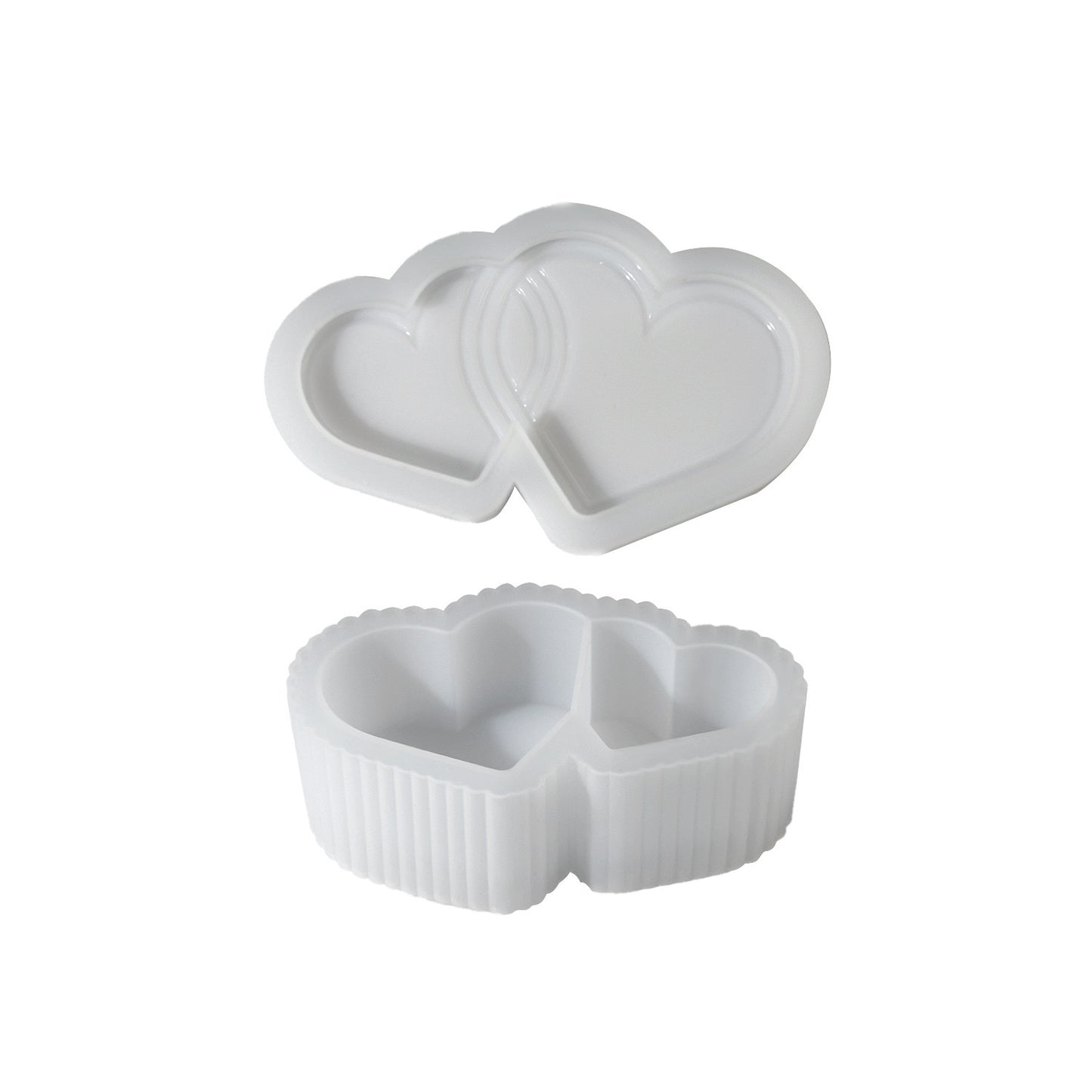 Double Heart Candle Jar Mold