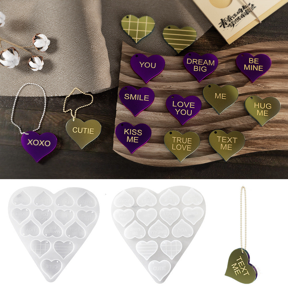 Mini Heart Keychain Charm Silicone Mold