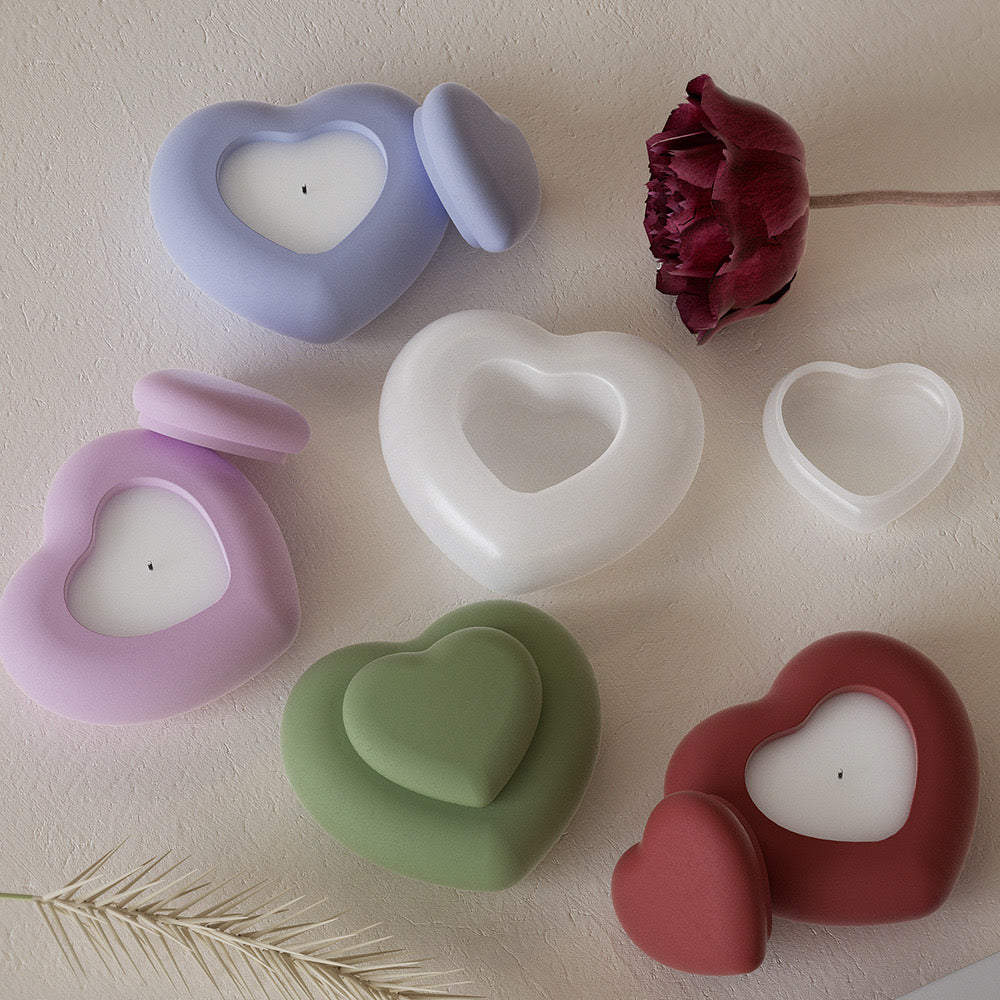 Heart Storage/ Candle Jar Silicone Mold