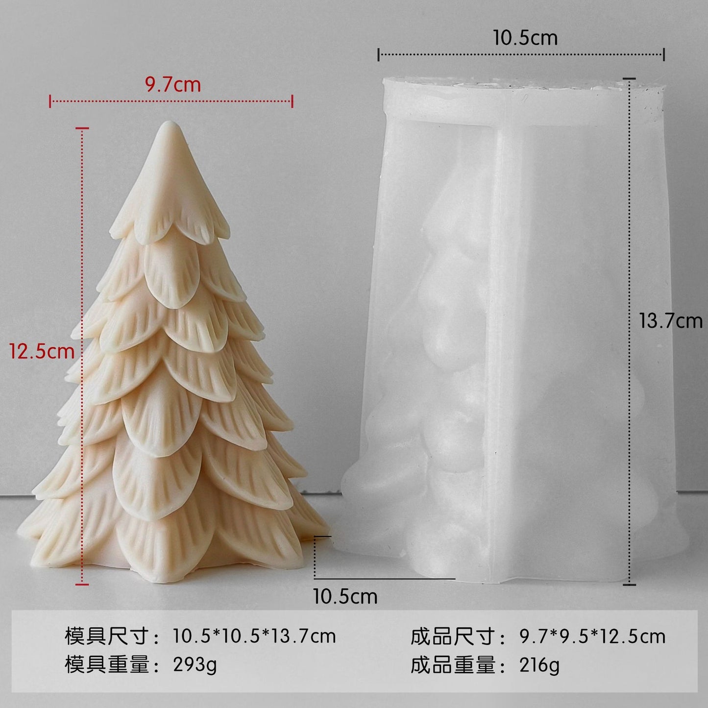 Christmas Tree Candle Silicone Mold