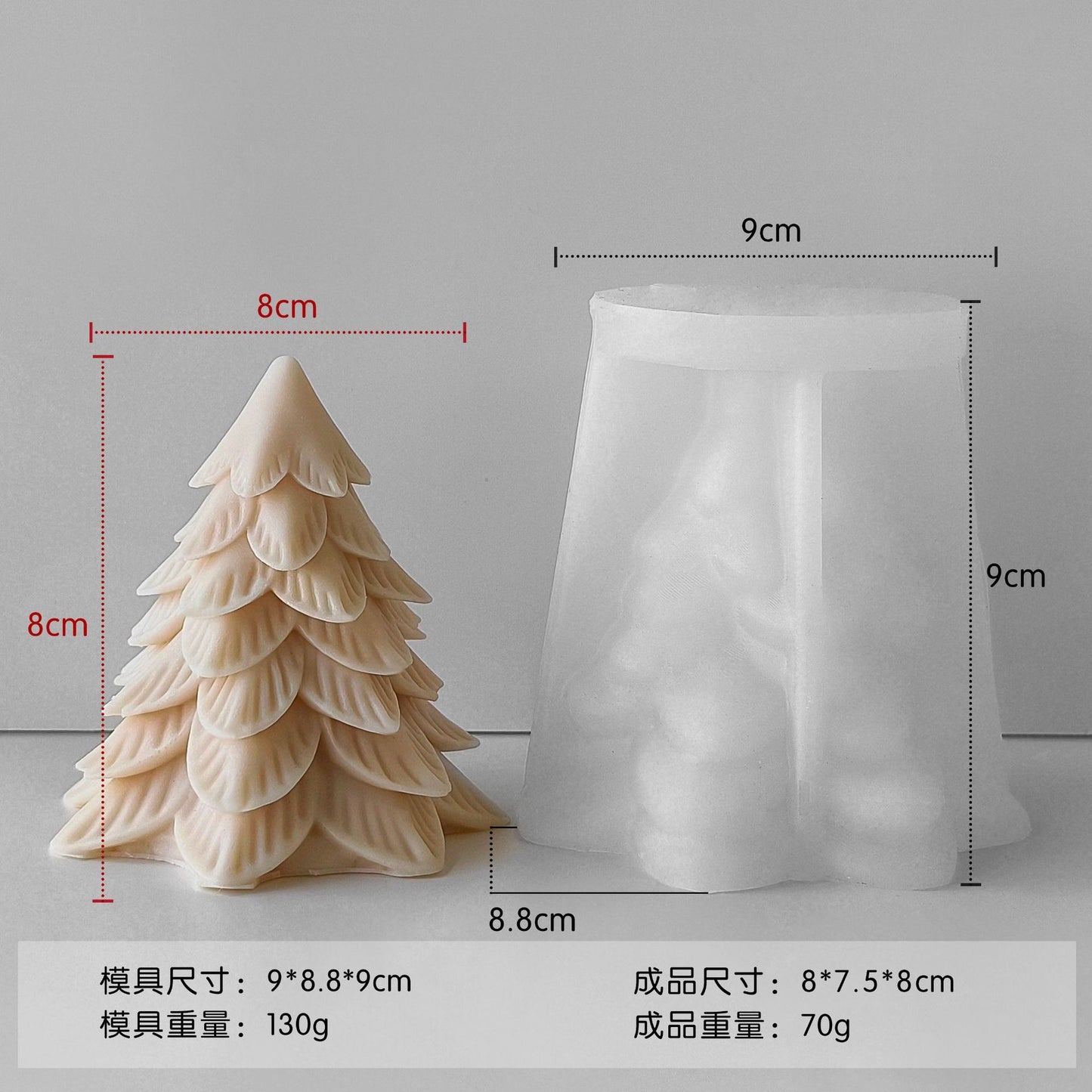 Christmas Tree Candle Silicone Mold