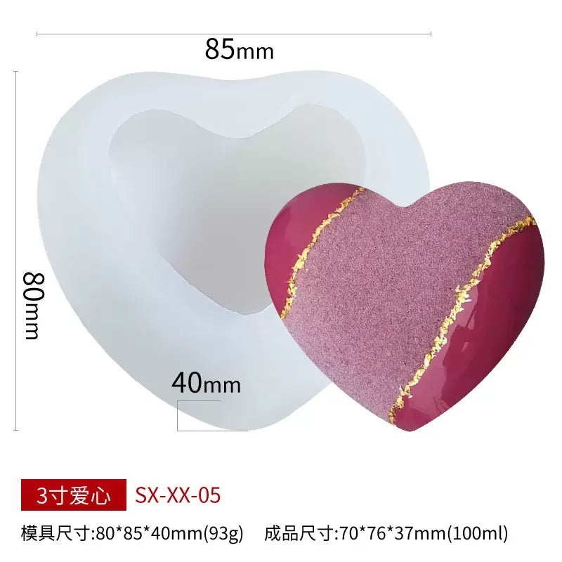Heart Candle Silicone Mold