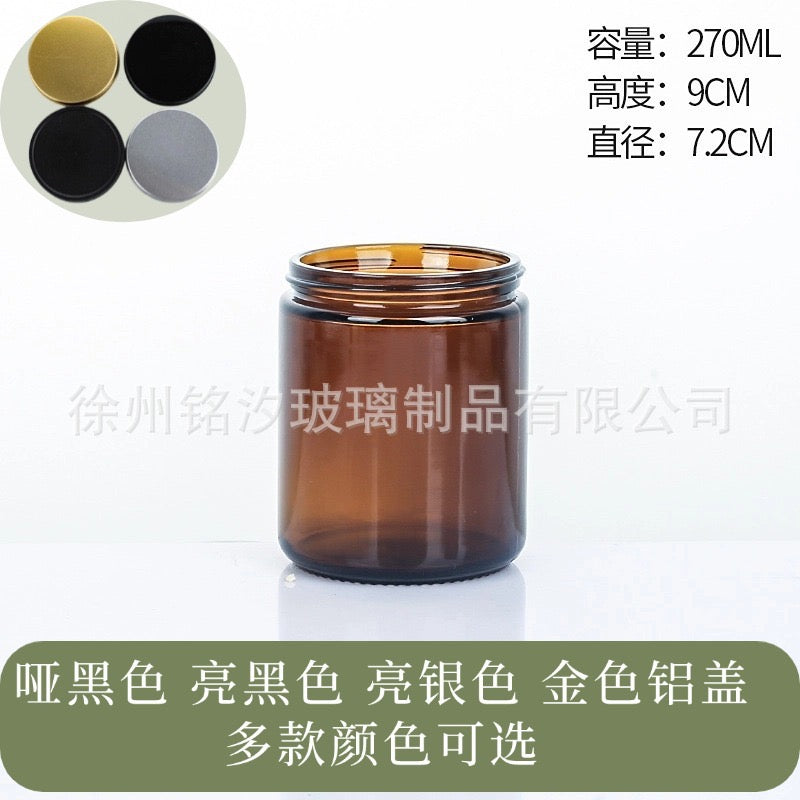 Brown Candle Jar Glass Bottle