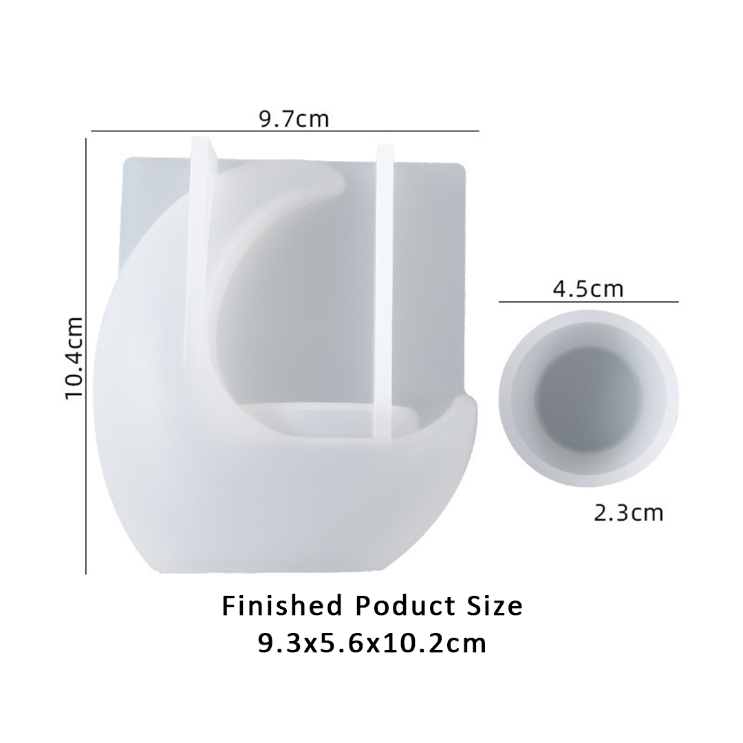 Half Moon Candle Holder Silicone Mold