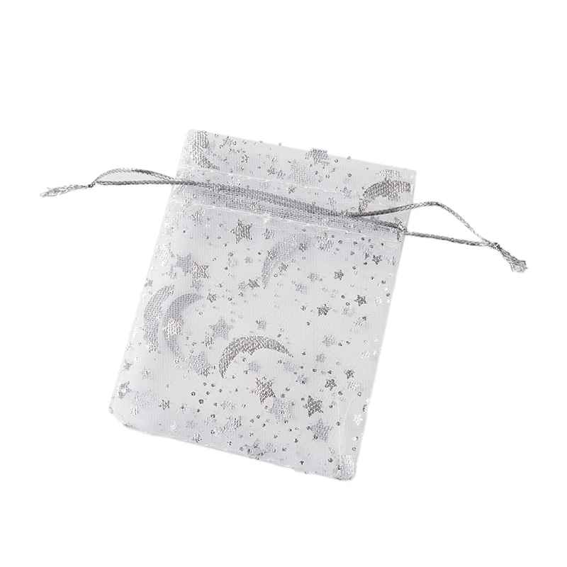 5pcs  Moon & Star Organza Drawstring Bag