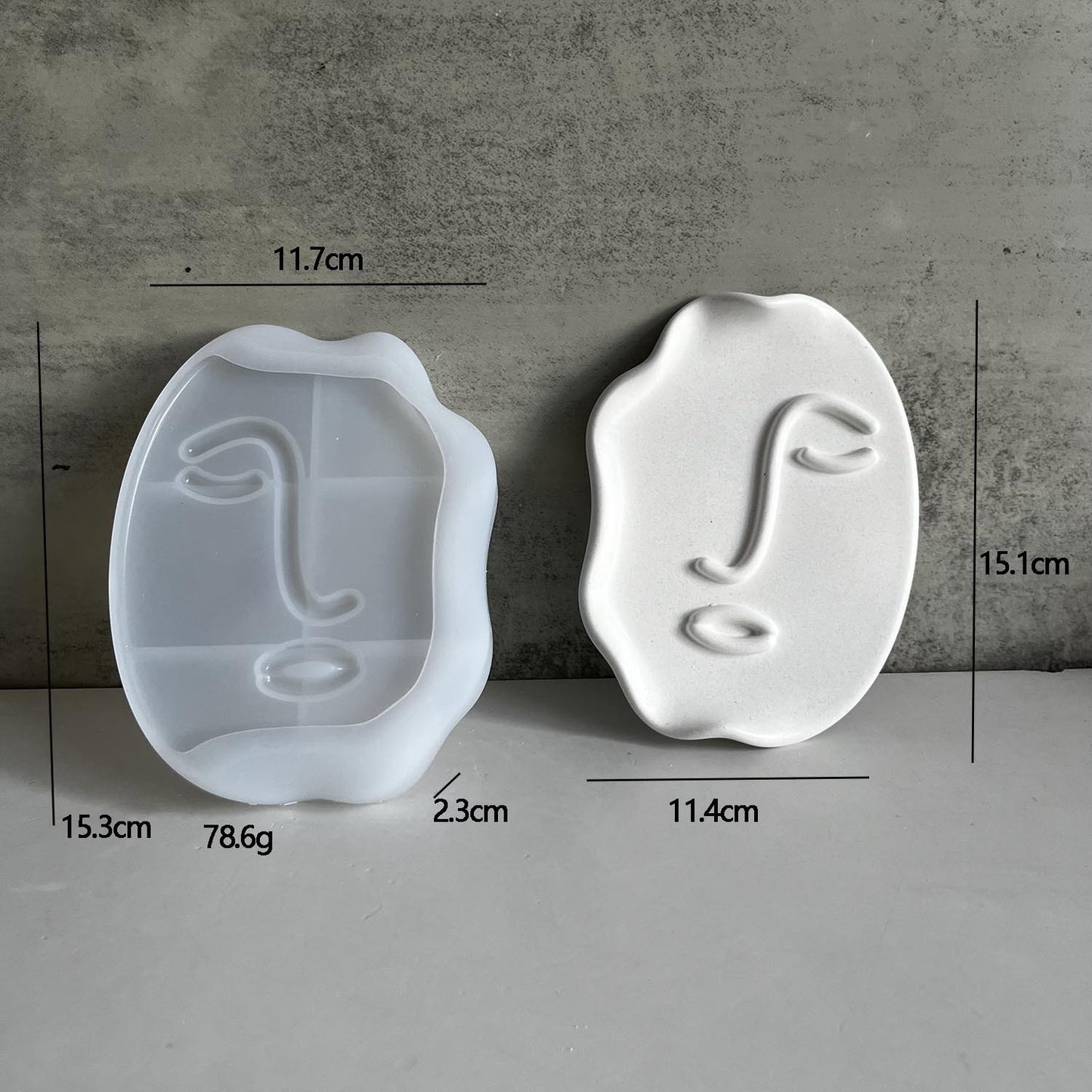 Abstract Face Trinket Tray Silicone Mold