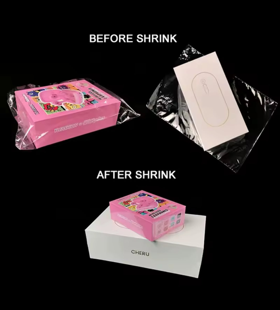 100pcs Transparent Heat Shrinkable Plastic Wrap