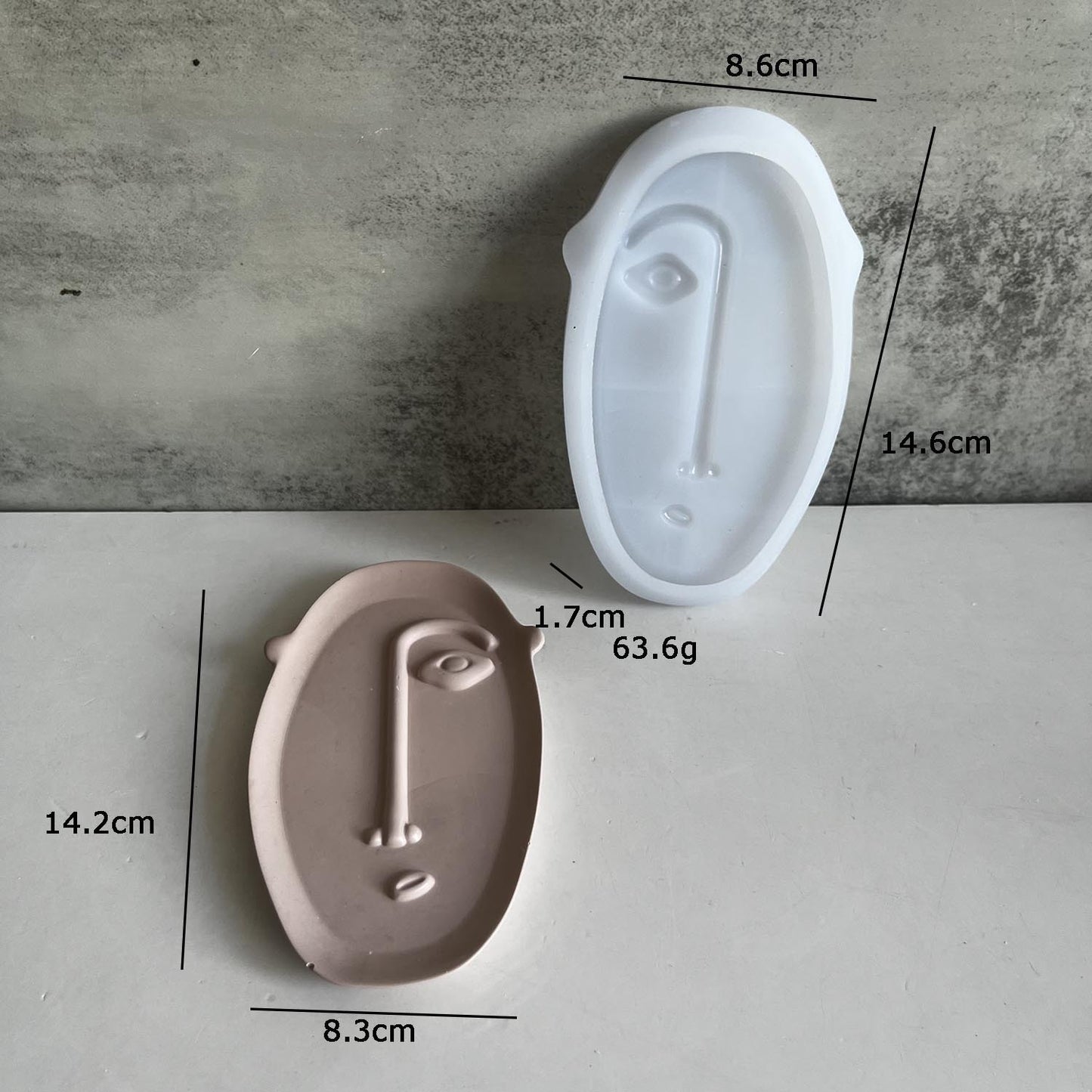 Abstract Face Trinket Tray Silicone Mold