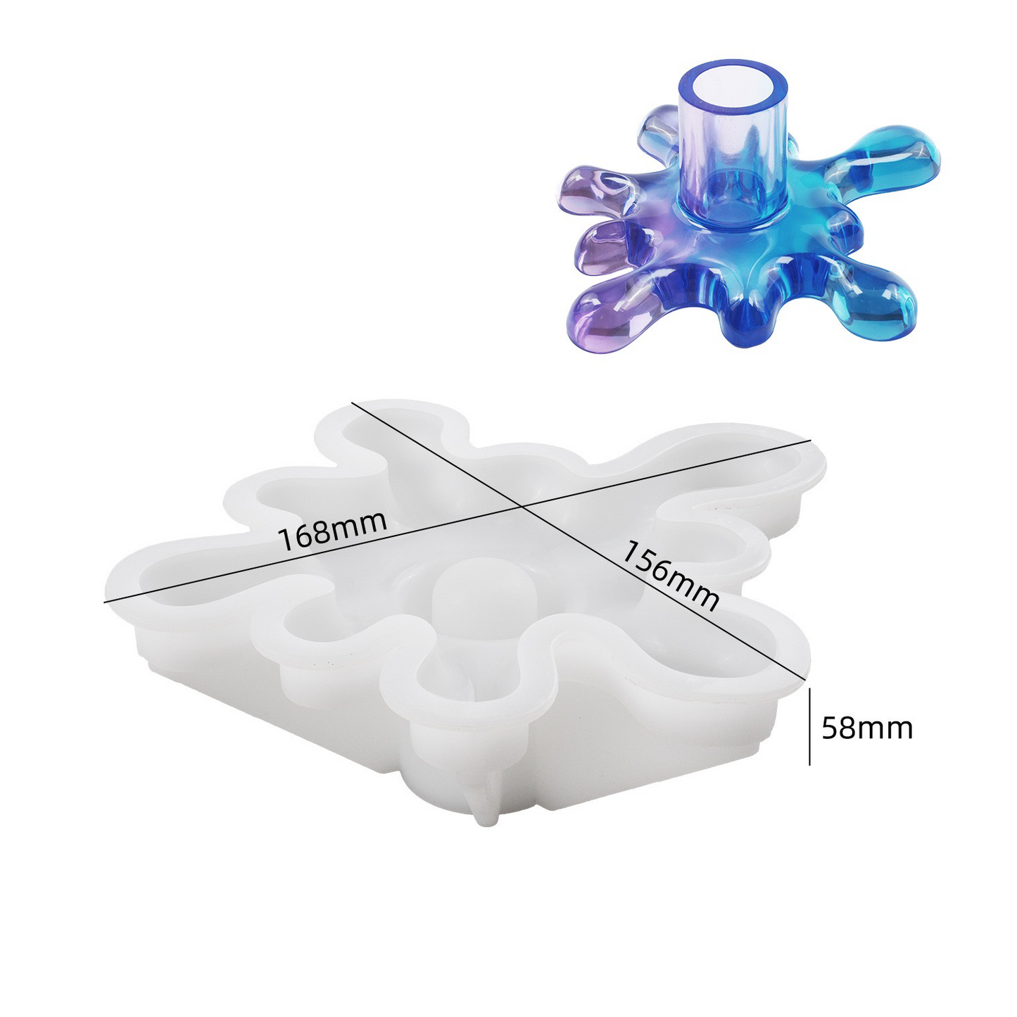 Water Splash Candle Holder Silicone Mold