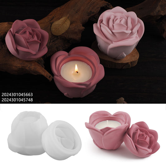 Rose Candle Jar Silicone Mold