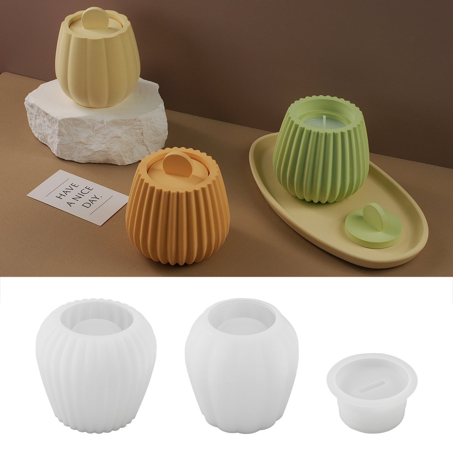 Pumpkin Candle Jar Silicone Mold