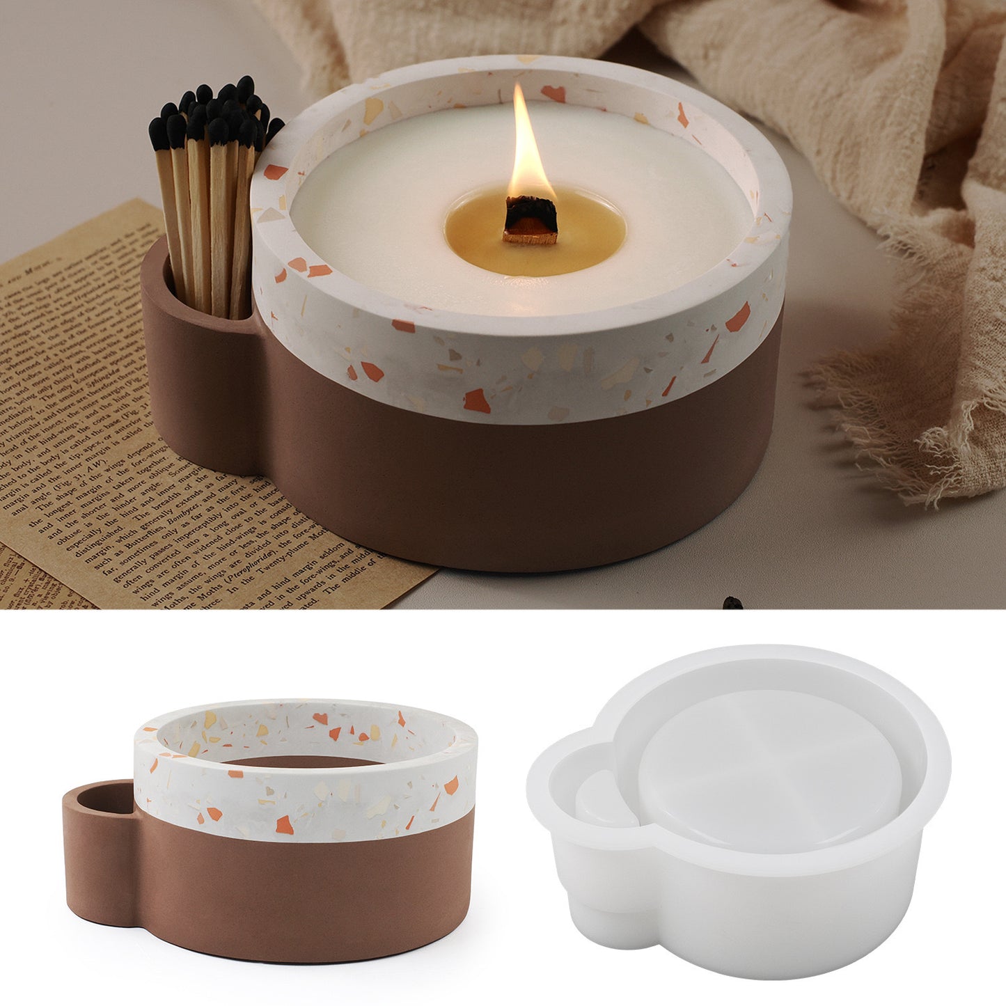 Candle Jar and Matchstick Silicone Mold