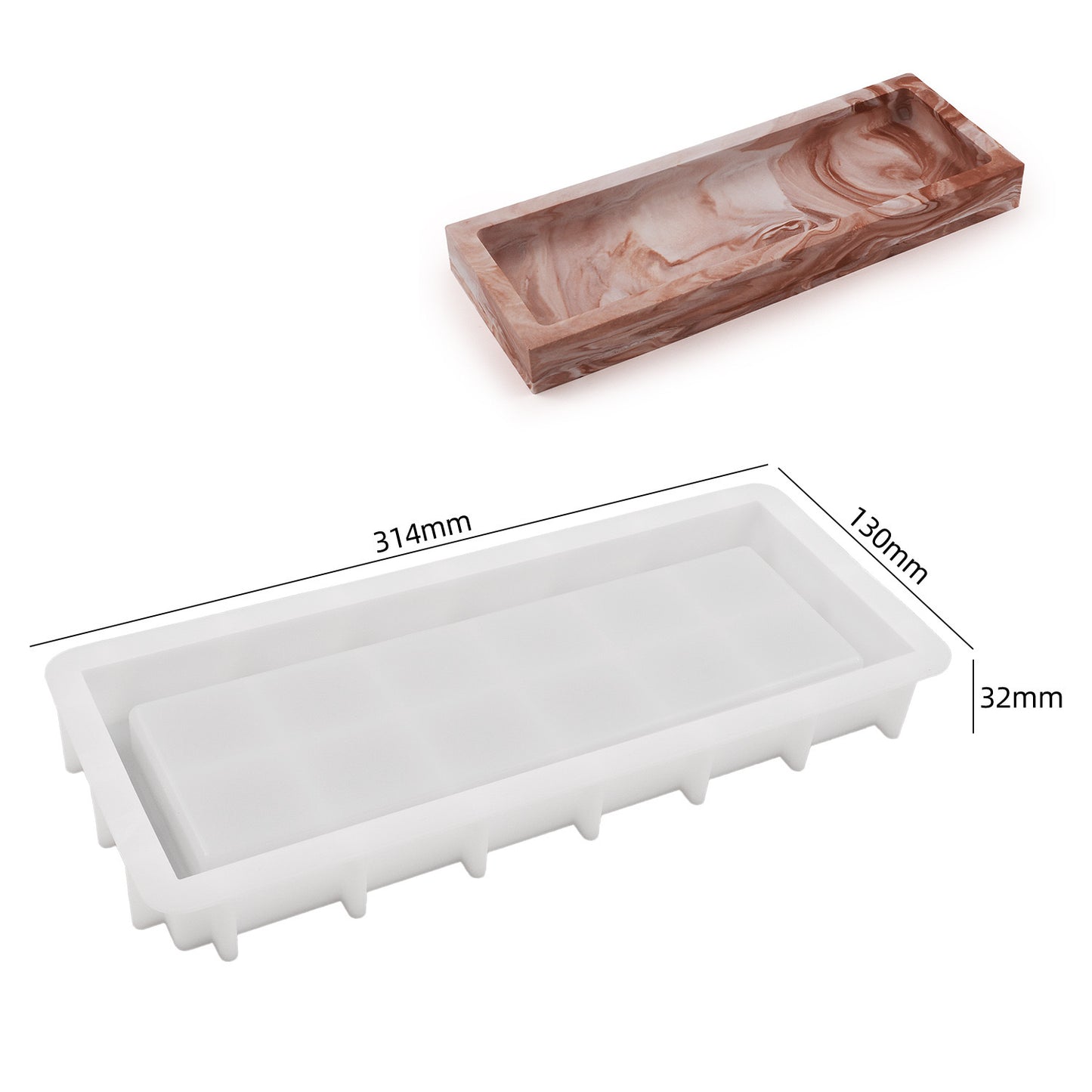 Rectangle Trinket Tray Silicone Mold