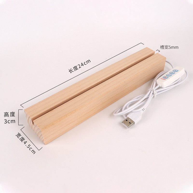 Wooden LED Display Base Light