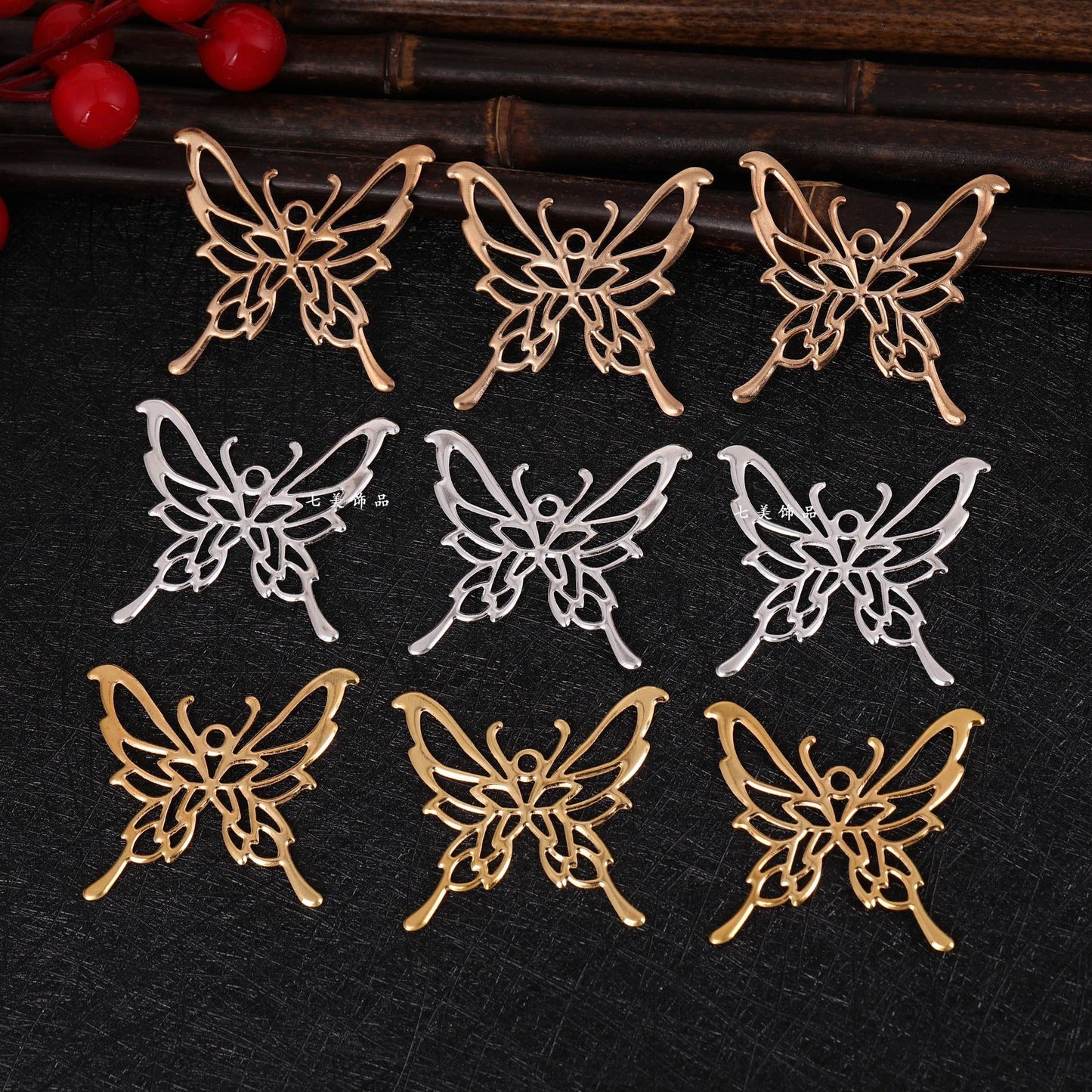 Butterfly Bezel Charms