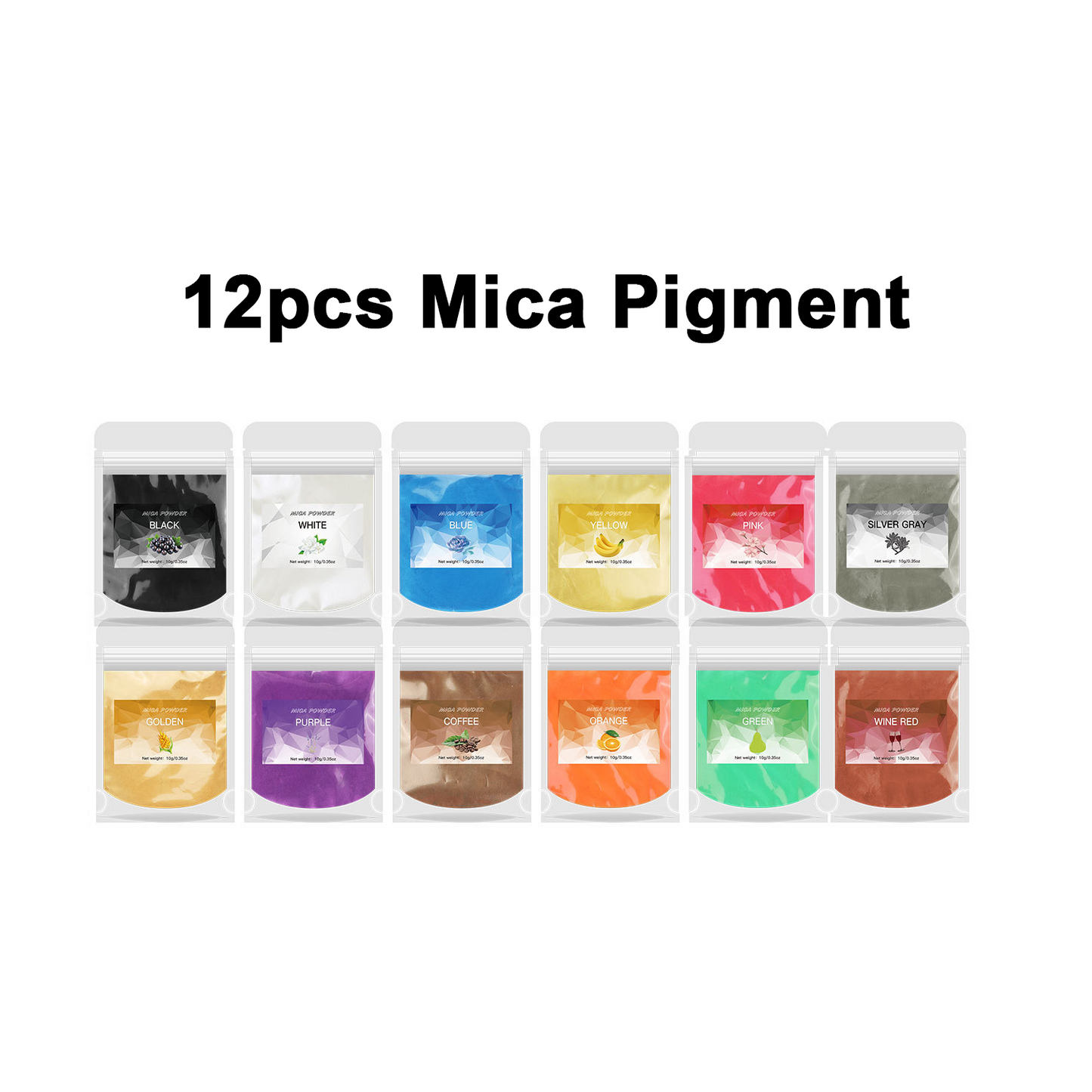 12-24pcs Mica Powder Pigment