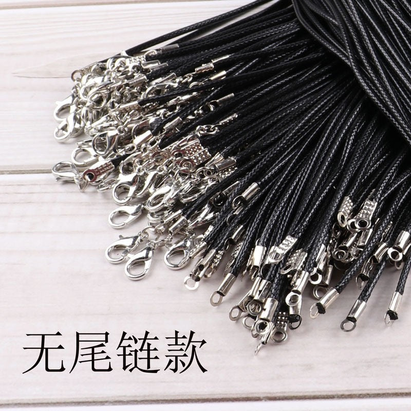Black Leather Strap Necklace