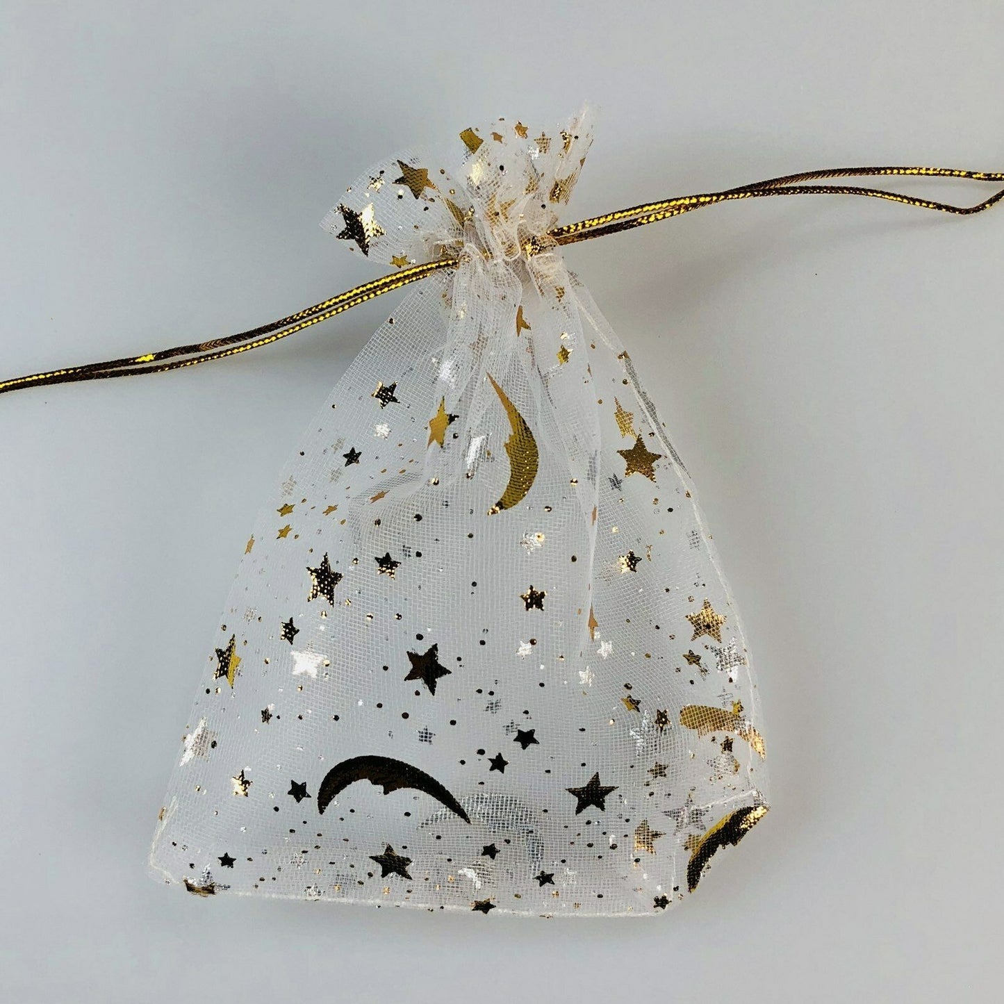 5pcs  Moon & Star Organza Drawstring Bag