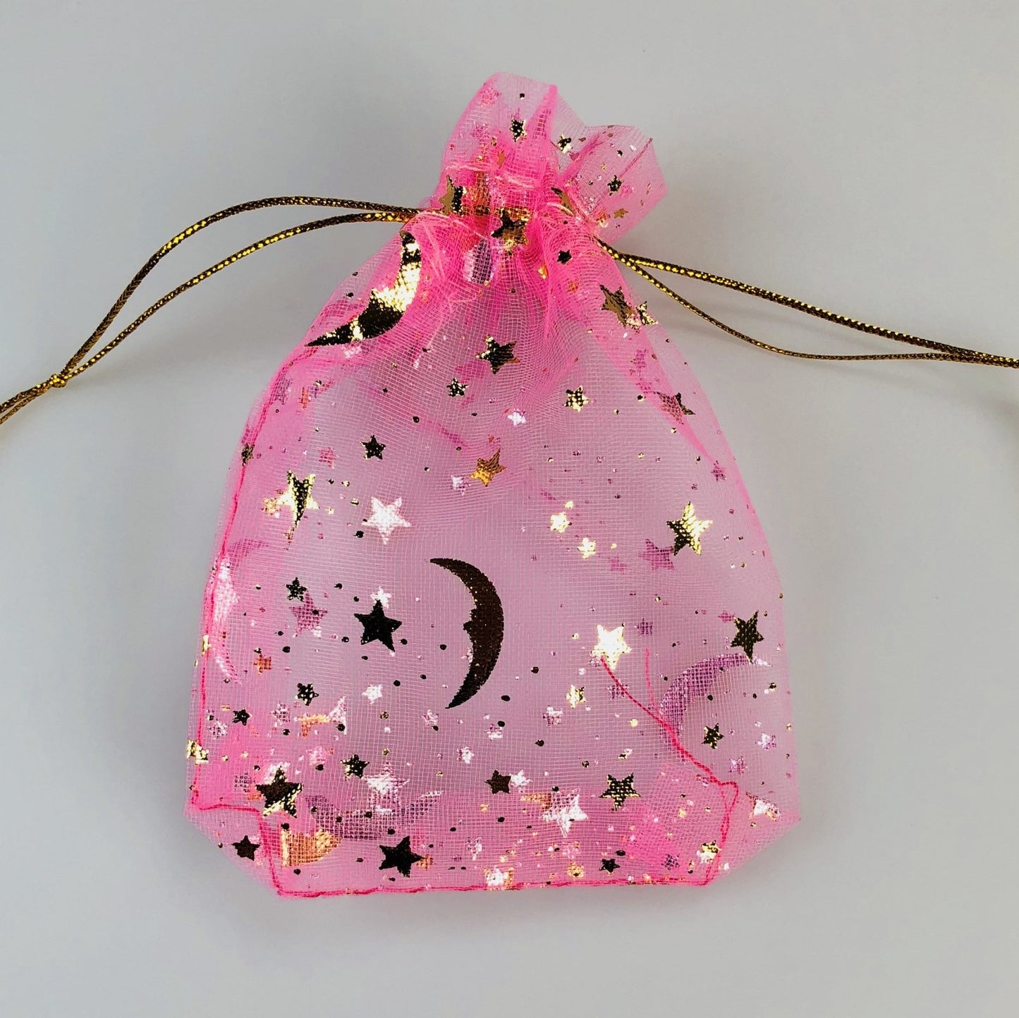 5pcs  Moon & Star Organza Drawstring Bag