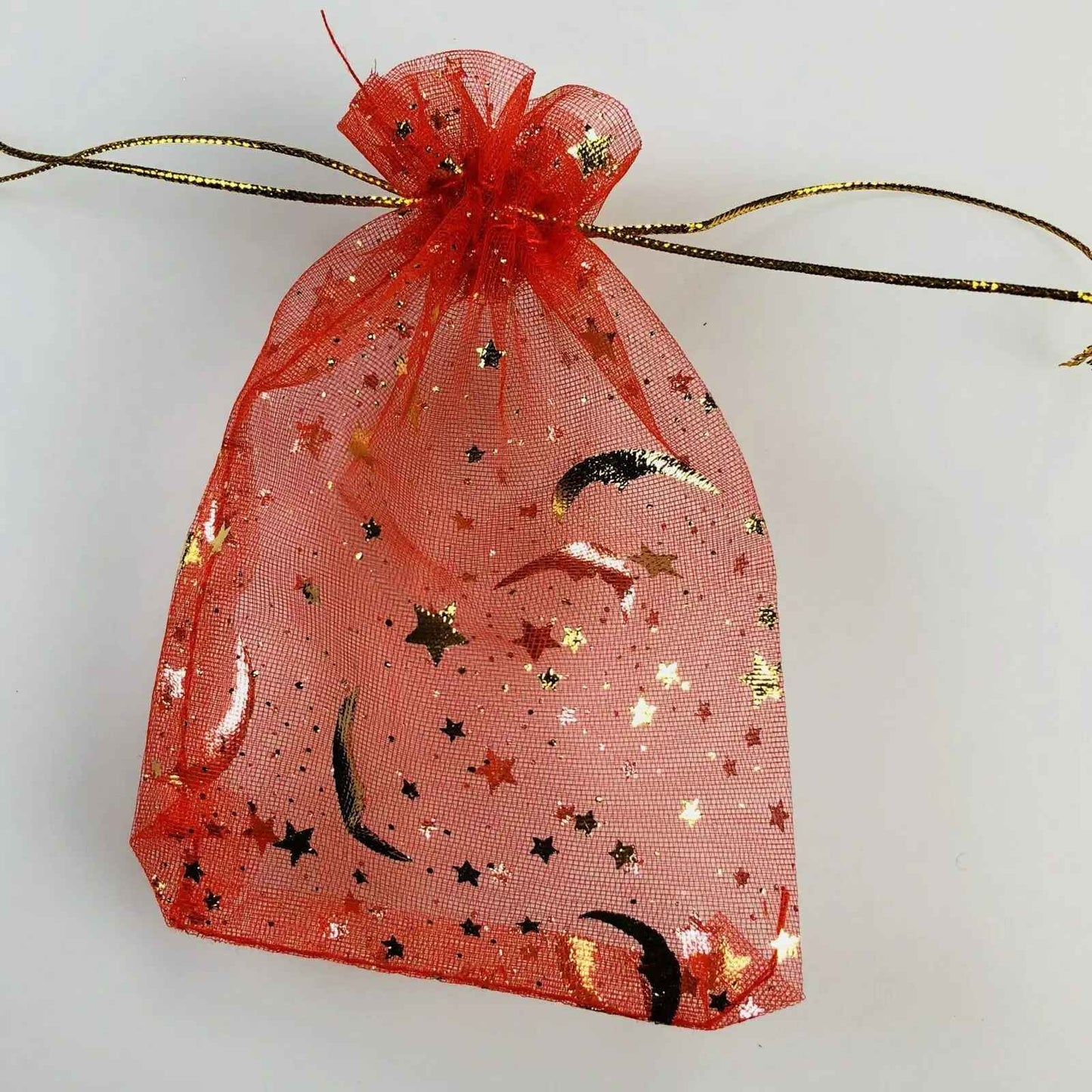 5pcs  Moon & Star Organza Drawstring Bag